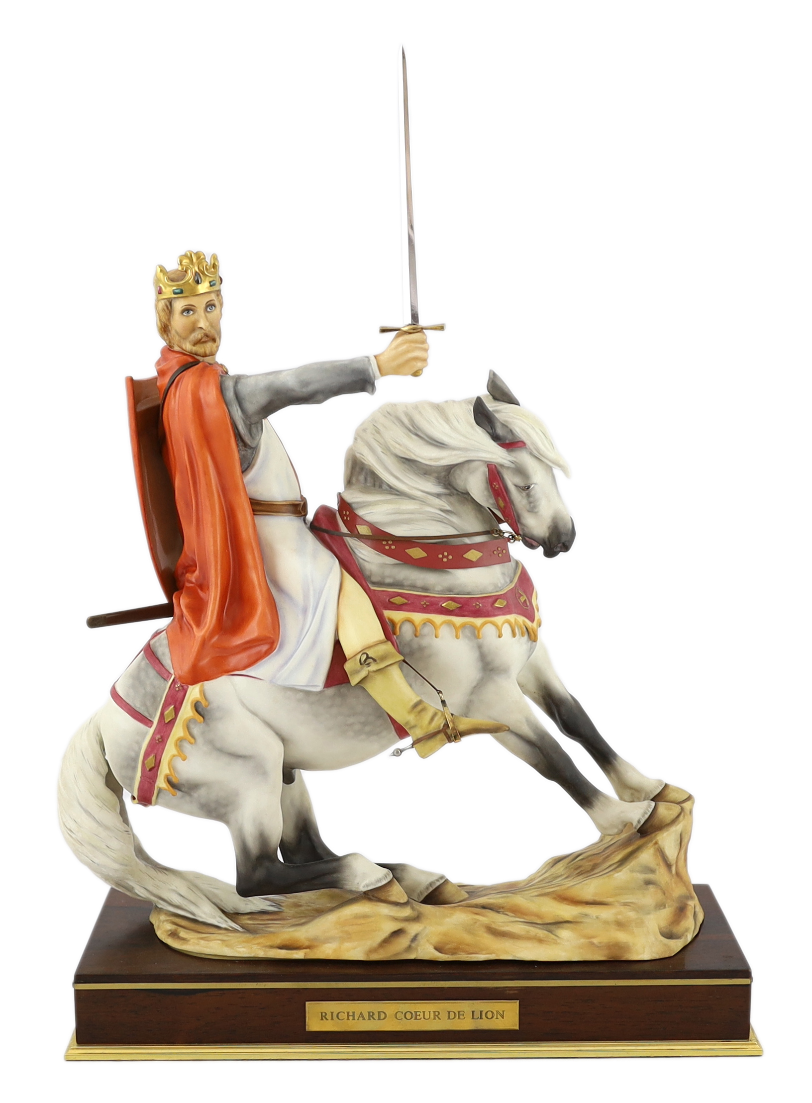 Bernard Winskill (d.1980), a Royal Worcester porcelain equestrian group of Richard Coeur de Lion